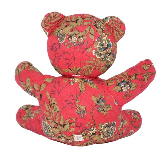 Americana by Sharif Quilted Multi Colored Floral Design Stuffed Decor Bear Plush - Picture 2 of 5